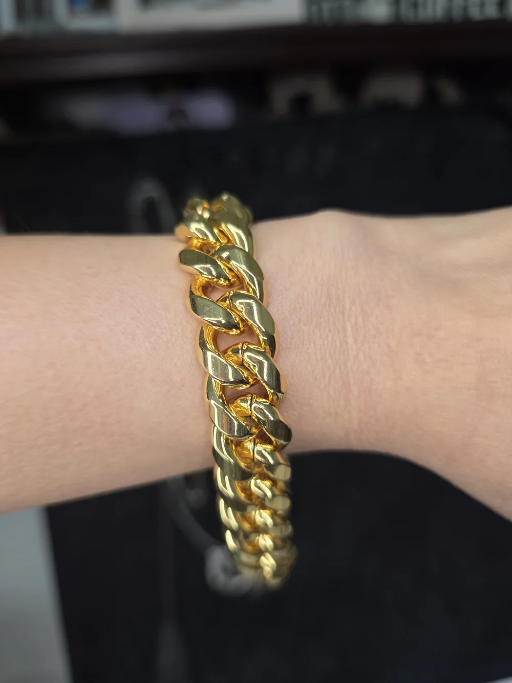 Gold-Tone Cuban Link Bracelet for Men